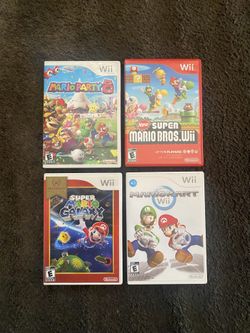 Nintendo WII Games Mario Kart,Mario Party 8,New Super Mario Bros.Mario Galaxy Games