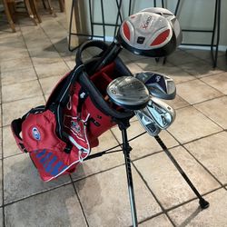 Lefty kids golf clubs and bag