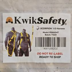 KwikSafety Scorpion 1-D Harness (Model KS6604T) is a full-body safety harness