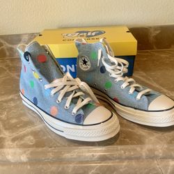 Converse Chuck Taylor All-Star 70’s Hi Golf Wang Denim Polka Dots Size 10