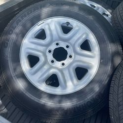 Set of new truck tires