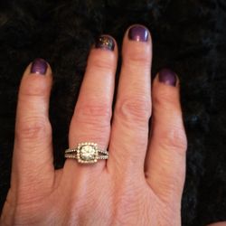 Rose/White 14k Gold Engagement Ring