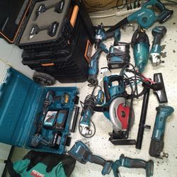 Makita 18v Tools And Rigid Tool Boxes Bundle