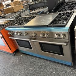 Wolf Stainless Steel Gas 60” Range Stove Double Griddle 6 Burners