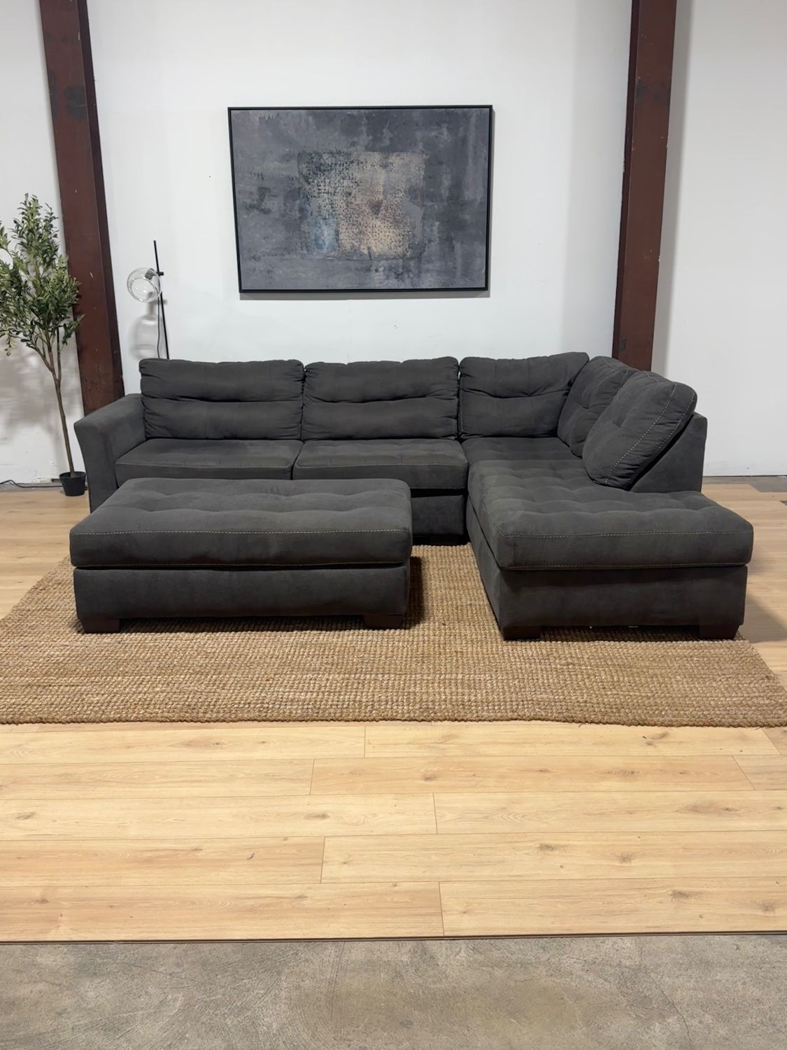 Gray Sectional Sofa + Outtoman π Delivery Available