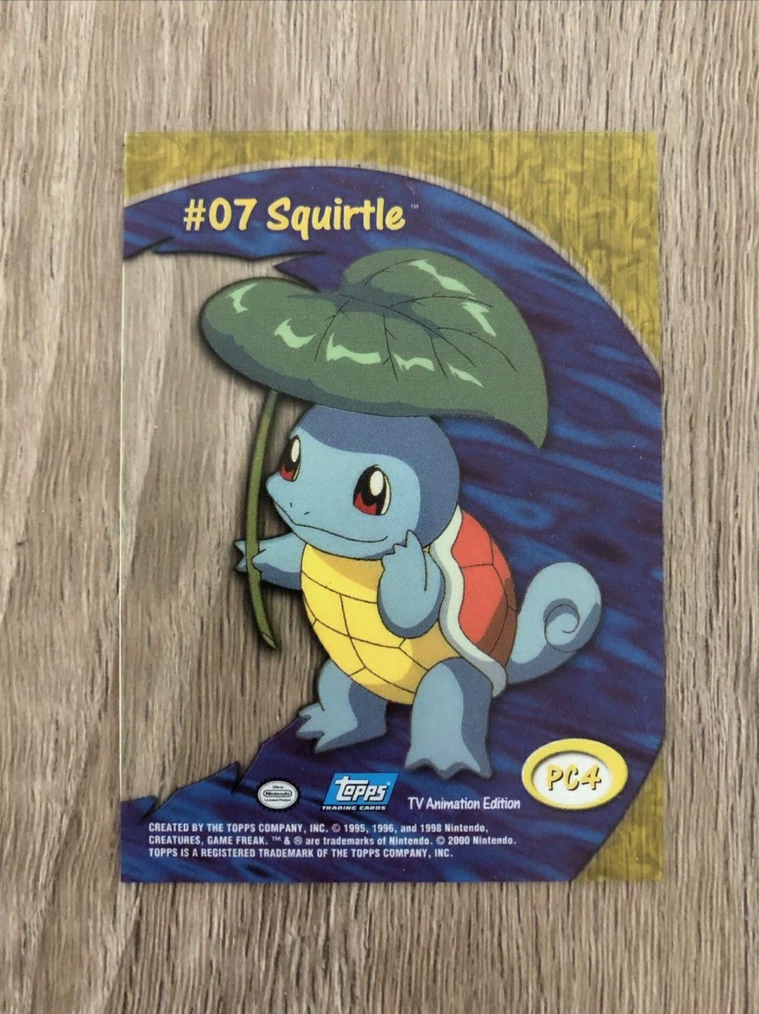 Rare Pokemon Topps Trading Card Clear Plastic PC4 Squirtle #07 Acetate