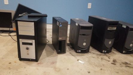 Monitors and hard drives and 1 printer