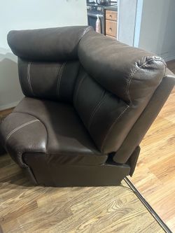 Large chocolate corner furniture.