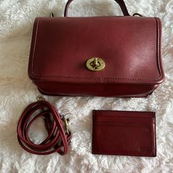 Coach VINTAGE Red Leather Casino Bag 9924