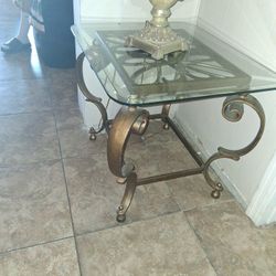 2 Glass End Tables 