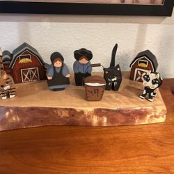 2 Finished  Wood Shelves Or Display Based With Live Wood Front Edge