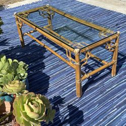 McGuire Vintage Rattan Coffee Table