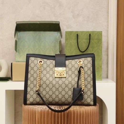 Gucci Padlock Medium Embossed Leather Shoulder Bag In Black, ModeSens