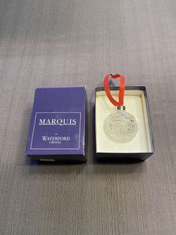 Genuine Marquis By Waterford Crystal Ball Ornament, mint condition in box.