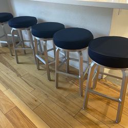 Five Short Bar Stools For Sale