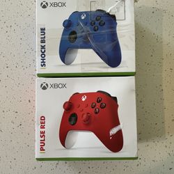 Microsoft Xbox Wireless Controllers | 2 Shock Blue & Pulse Red