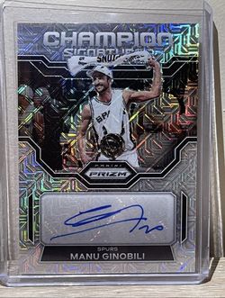 2022-23 Prizm Manu Ginobili MOJO /25 Champion Signatures Auto Spurs  🔥 