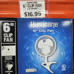 Hurricane Clip Fan 6inch