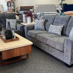 Grey Sofa And Love Seat 