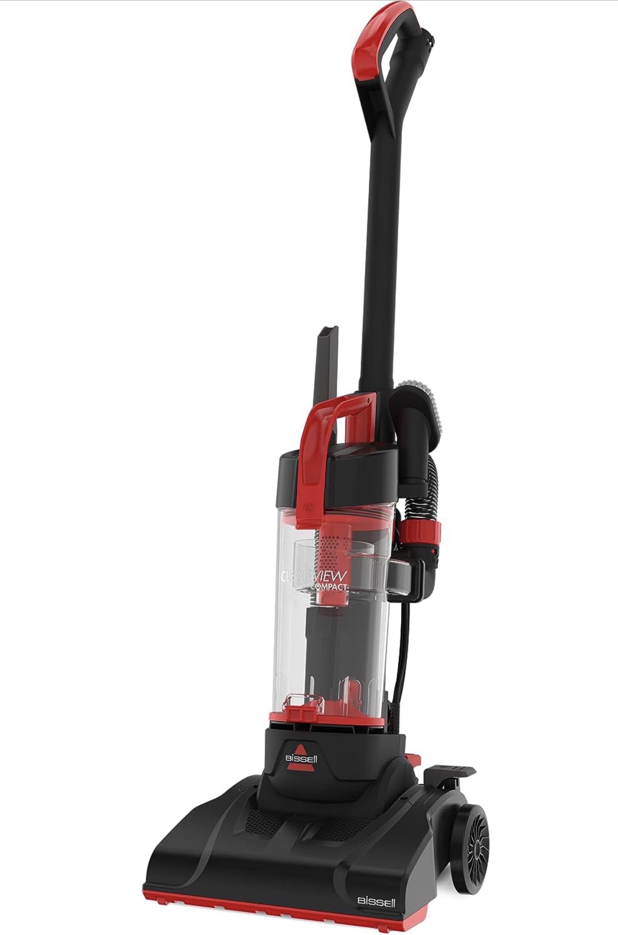 BISSELL CleanView Compact Upright Vacuum, Fits In Dorm Rooms & Apartments, Lightweight with Powerful Suction and Removable Extension Wand, 3508, Red,b