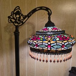 Antique Stained Glass Lamp 