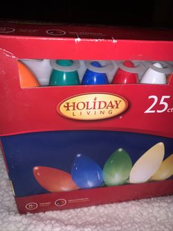 Brand New! Old Fashion Style, 2 ‘Large’ Set Of 2 SETS: Multi-Color, Indoor/Outdoor 25count ‘Holiday Living’ Strand Lights! New In Box! Rare Find! 
