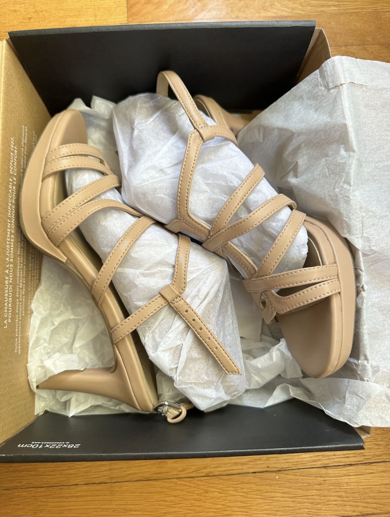Naturalizer Baylor Crème Brulee Beige Cream Tan Sandal Heel 7.5W Women