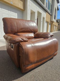 XXL GENUINE LEATHER RECLINER CHAIR