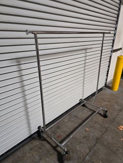 Clothing rack with wheels