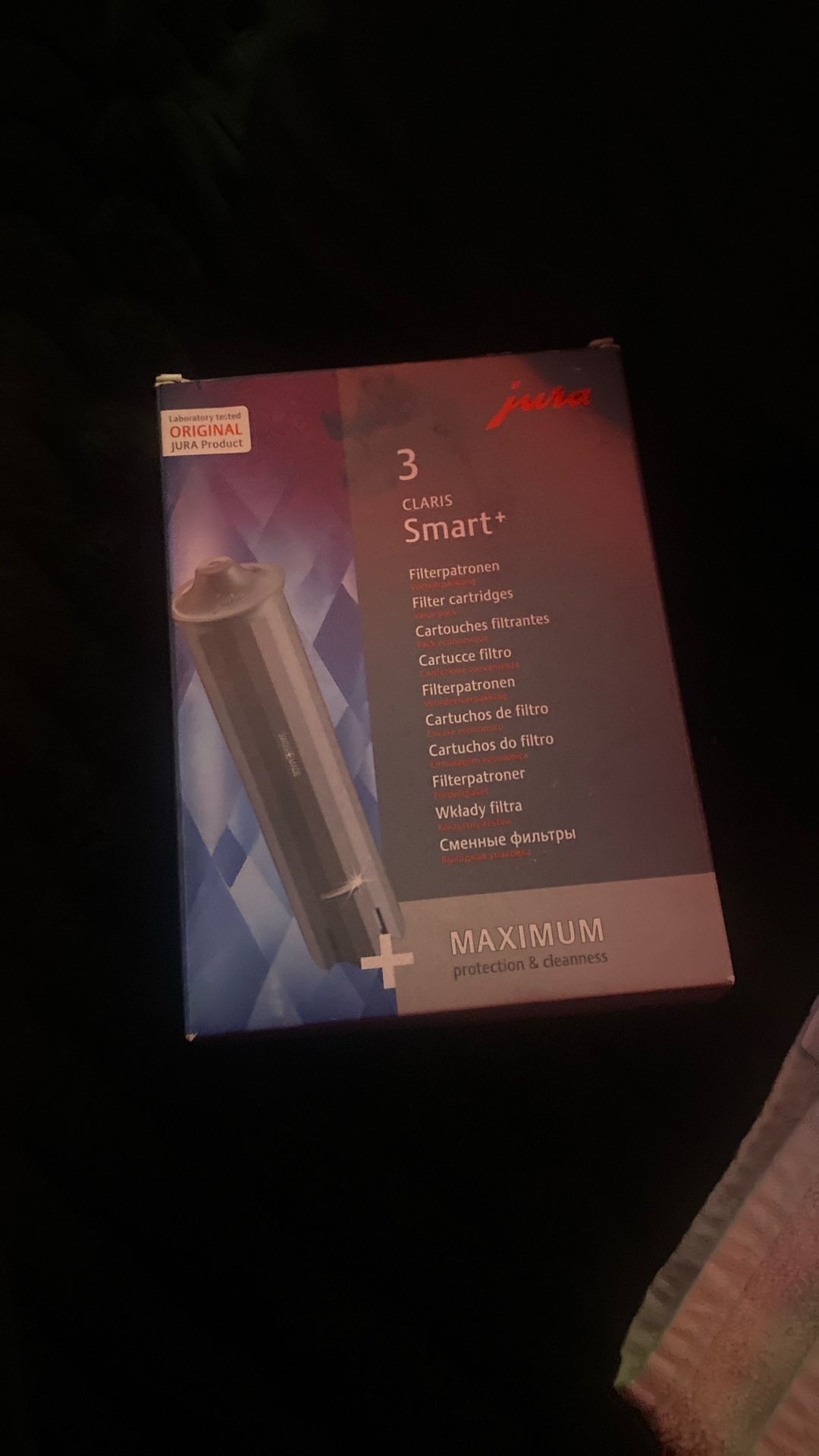 paquete de 3 cartuchos de filtro de agua Claris Smart+ de Jura para máquinas de café