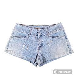 Women's Juniors Desire Distressed Jean Shorts Size 9 