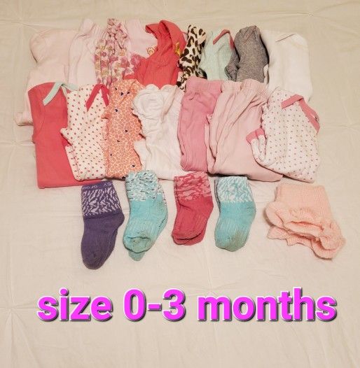 Baby Clothes Size 0-3 Months