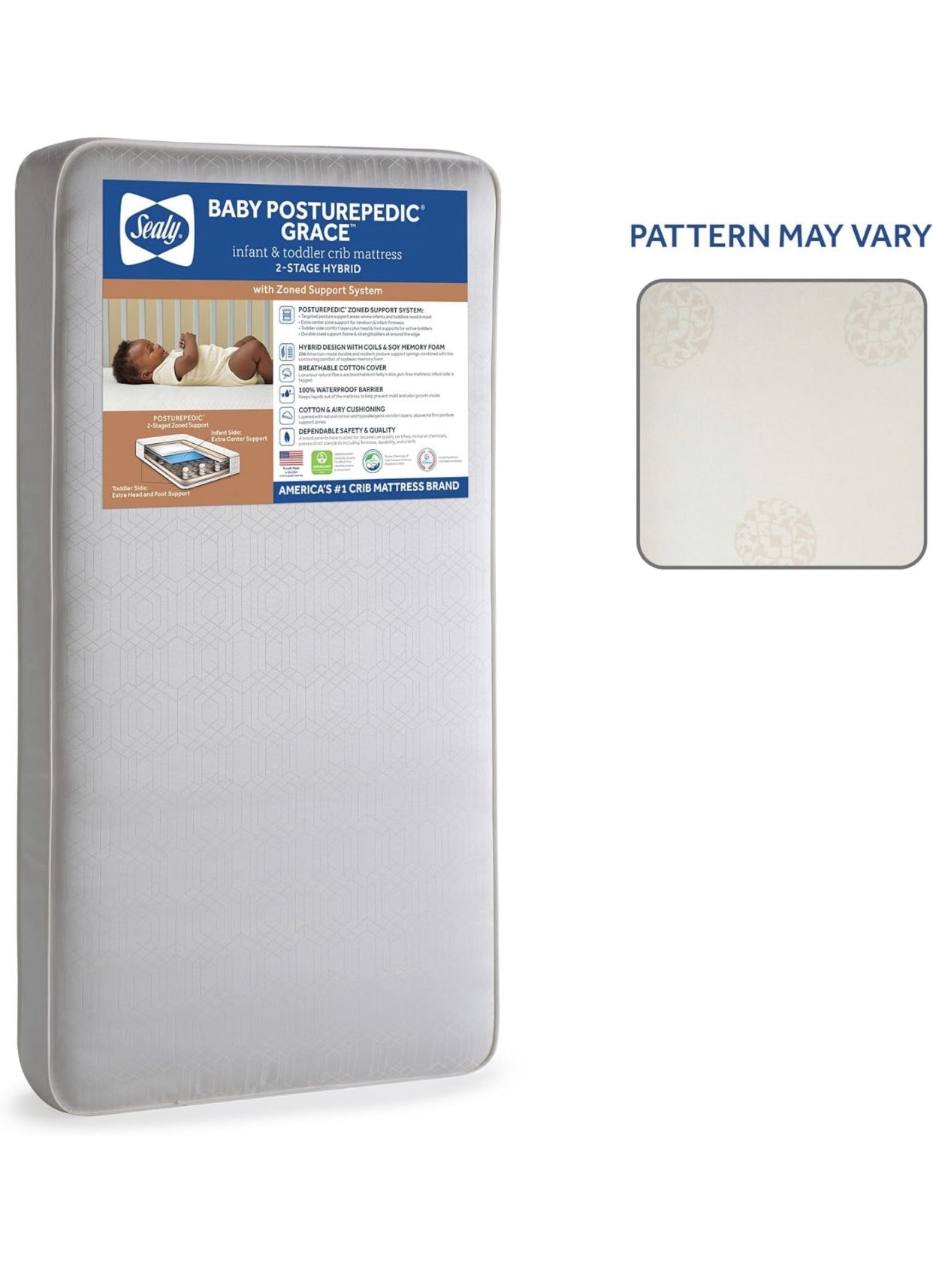 Sealy Baby Posturepedic Grace Breathable Hypoallergenic Stage