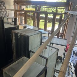 Fish Tanks And Racks, 10 And 15 Gallon Aquariums Mostly 