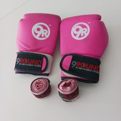 Boxing GLOVES LADIES  9 ROUND KICKBOX GLOVES PINK