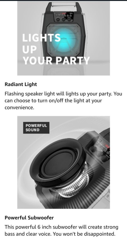 Karaoke Machine with 2 Wireless Microphone Karoke Set Good for Adults/Kids/Party Adjacent Audio B22