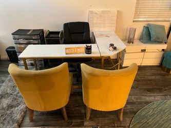 Office desk and Mirrored dining table