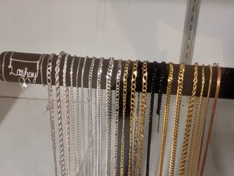 Gold and silver necklaces