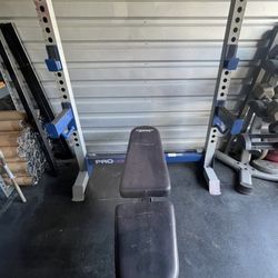 FITNESS GEAR PRO 600  Squat Rack Olympic Weight Bench…. Home Gym Fitness…. $100 Price is Firm!!!