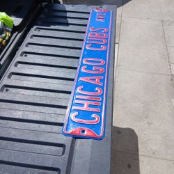 Chicago Cubs Ave Steel Sign 
