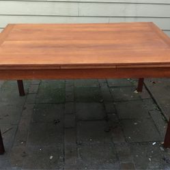 Vintage Ansagner Mobler Drawleaf Table 
