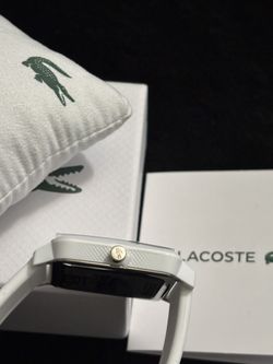 NEW! Men's Lacoste Studio Watch - White Silicone Strap - Water Resistant