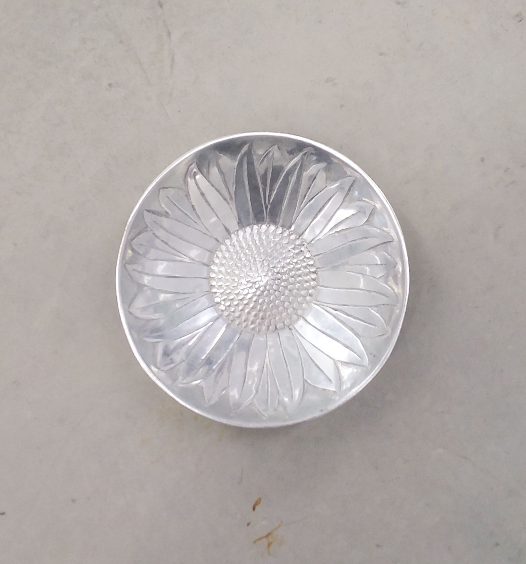 Vintage Pewter Sunflower Dish