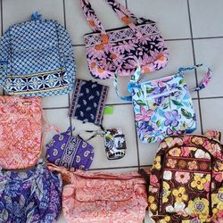 13 Vera Bradley Bags,wallets, Crossbody Backpack Shoulder Bags And Lots More . 