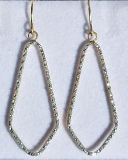 10k Gold Diamond Drop Geometric Dangle Earrings