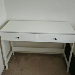 White Student Desk With 2 Drawers 