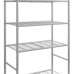 5-Tier Metal Storage Shelves, 33" W x 12.6" D x 72" H, Silver (N152)