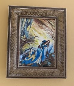Persian Khatam Inlaid Frame With Miniature Painting