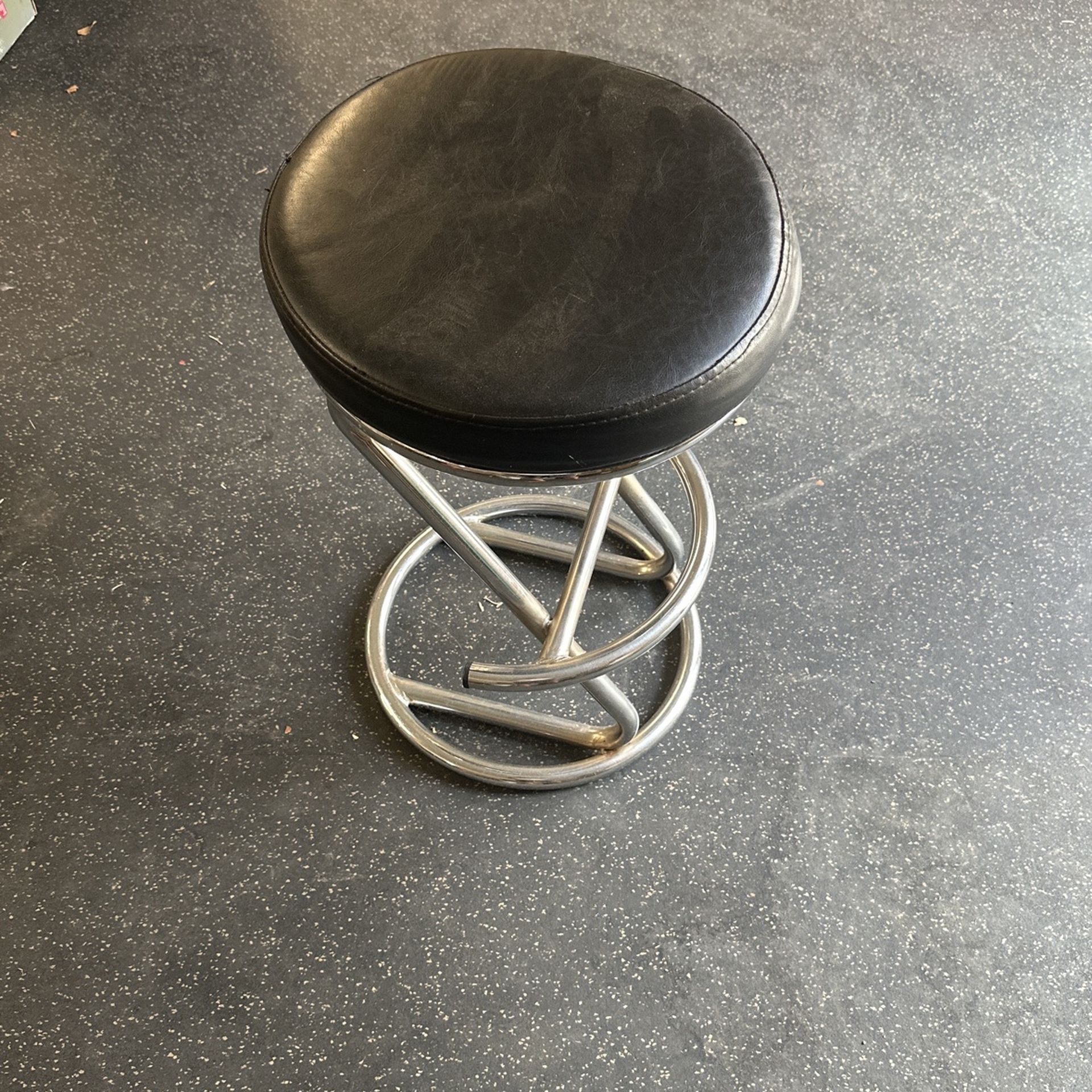 Black Leather Stool