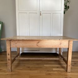 Antique Irish Pine Coffee Table 